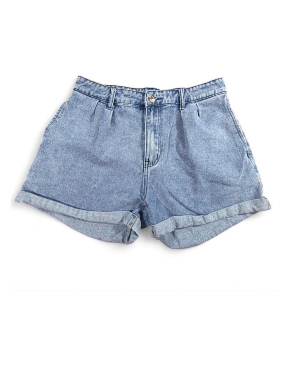 SHEIN Light Wash High Waisted Denim Shorts Size 30
